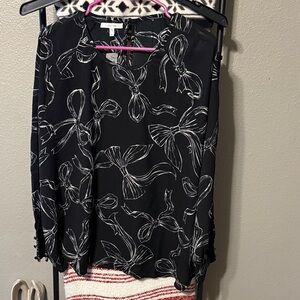 Maurices Black Skirt with White Bow Pattern